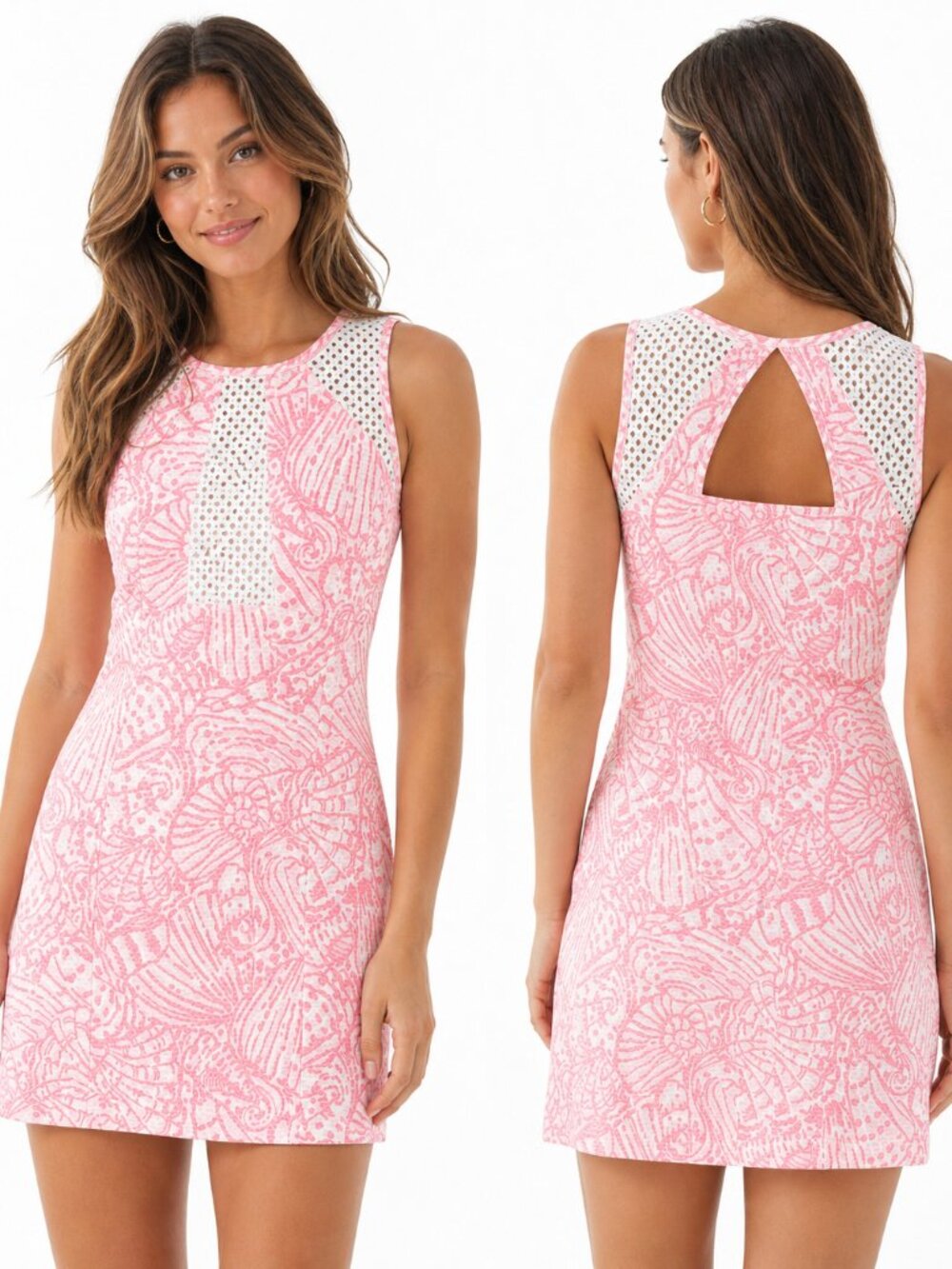 Lilly Pulitzer Kaylee Shift Dress Hubba Bubba‎ Sea Cups Pink Size 8
